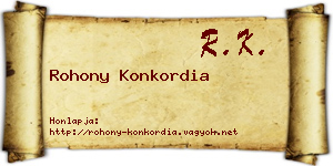 Rohony Konkordia névjegykártya